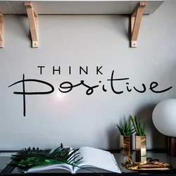 1pc Think Positive, Inspirational Quote Wall Sticker, Vinyl Self-Adhesive Wall Stickers, Bedroom Entryway Living Room Porch Home