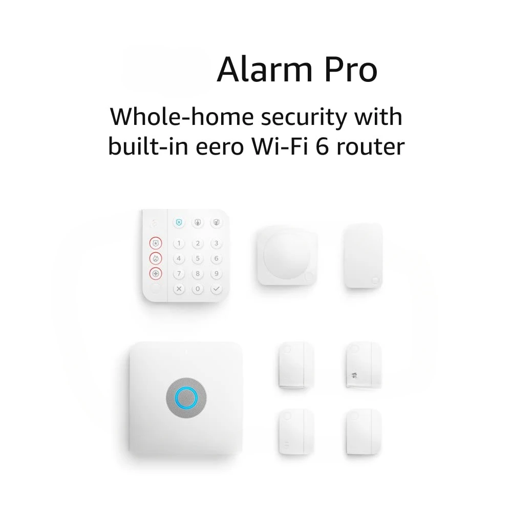 Alarm Pro (newest model), 8-Piece Kit, built-in eero Wi-Fi 6 router