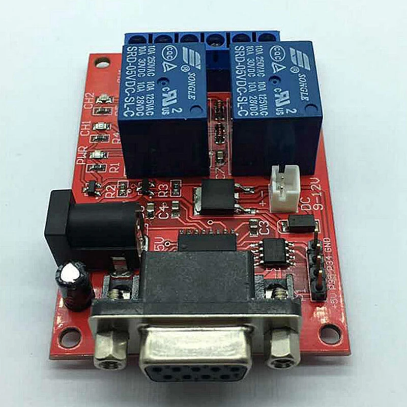 SR-104A Serial Port Control 2 Relay Modules, Delay Relay, Single-Chip Controller, Finished Board