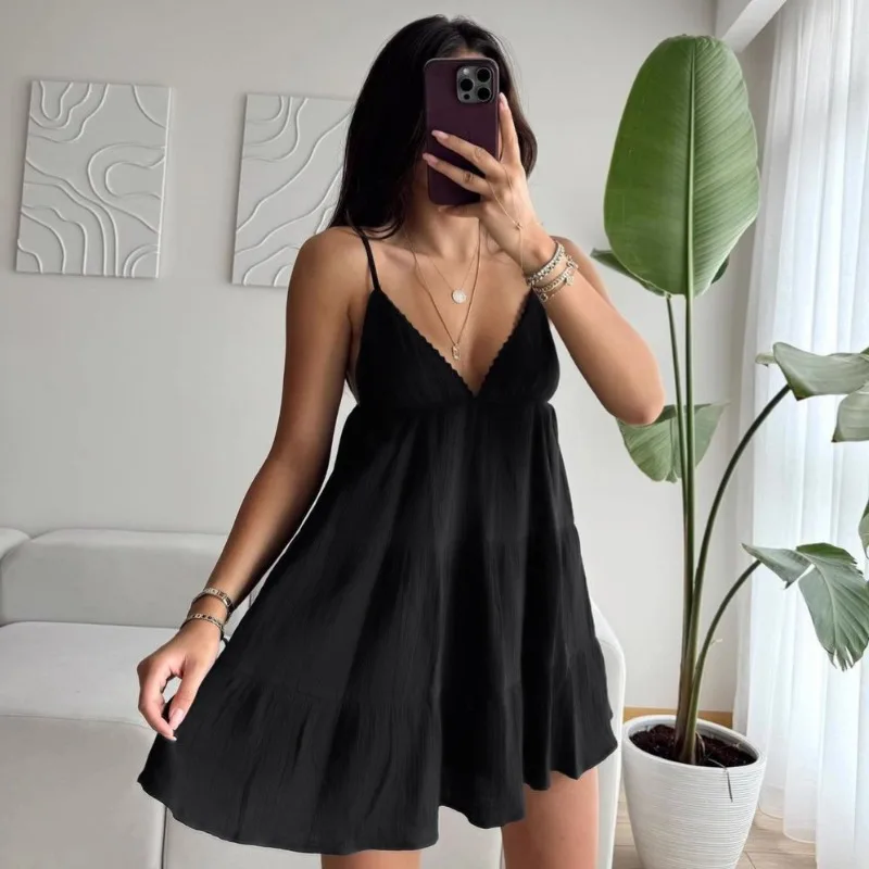 2026 European American Autumn Women's Loungewear Comfortable Pure Cotton Lace Suspender Shorts Perfect Outdoor Wear Breathable