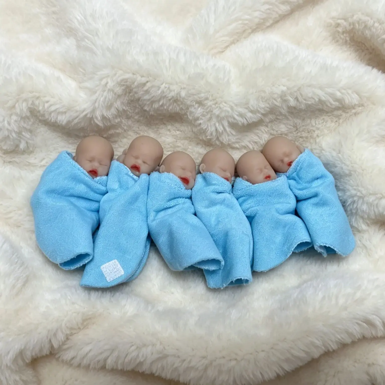 6PCS/set 3Inch Reborn Baby Full Body Silicone Dolls Reborn Doll Very Soft to Touch Anti-Stress Doll Toys