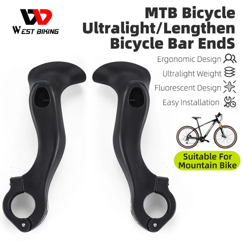 Bicycle Bar Ends Mountain Bike Handlebar Ends Auxiliary Handlebar Bar Ends Bicycle Handlebar End Grips for 22.2mm MTB Bike