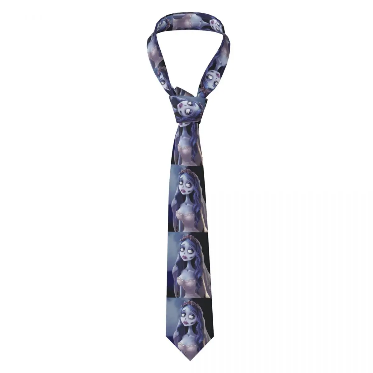 Emily The Corpse Bride Necktie for Men Silk Polyester Slim Neck Ties Wedding Accessories Tie Classic Gravatas