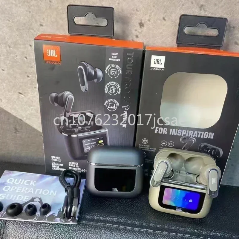 Fones de Ouvido Bluetooth Sem Fio JBL Tour PRO 2 Originais, Fones de Ouvido Estéreo Esportivos com Tela LCD Inteligente, Versão HK