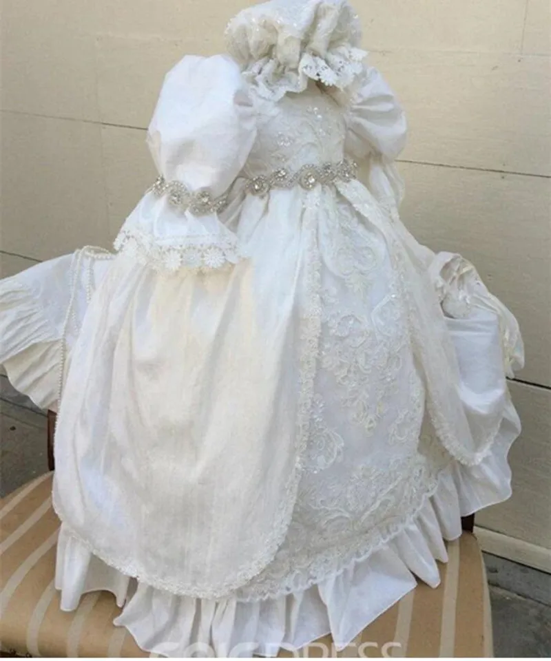 Vestido da menina do bebê do vintage contas de batismo 1st aniversário festa de casamento batismo roupas infantis hochzeit taufe bebê infantil kleidung