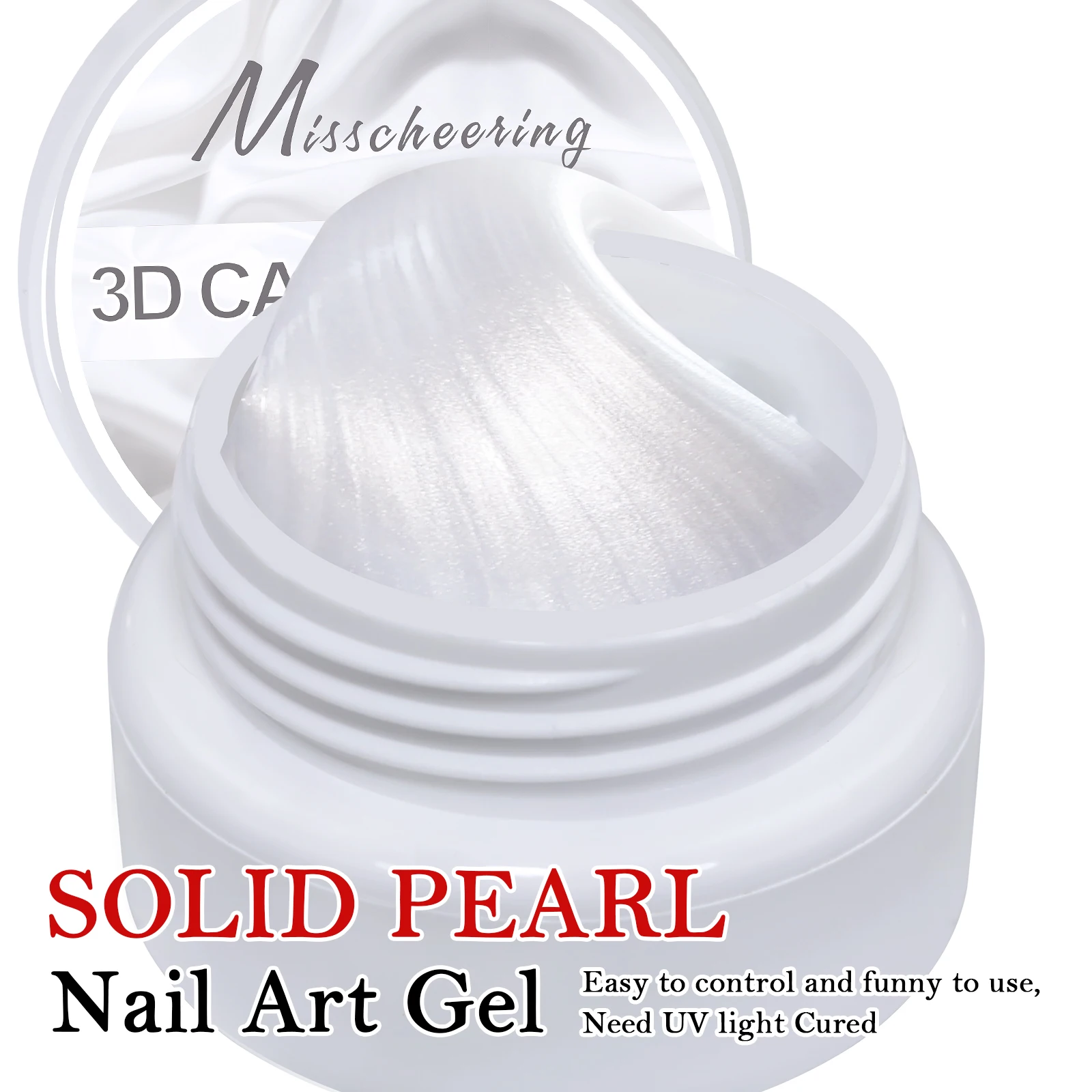 5 ml weißer, antihaftbeschichteter, handgeschnitzter Gel-Nagellack für 3D-Shaping Nail Art Solid Pearl Satin Gloss Gel für Nageldesign-Dekoration – Detail 6