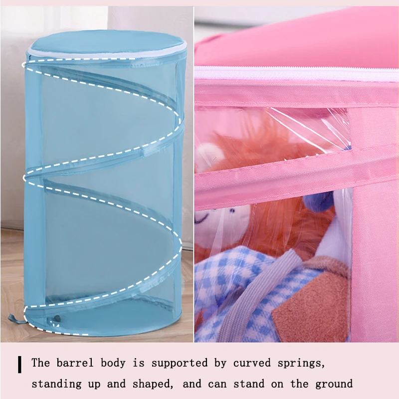 Plush Doll Storage Bucket Children\'s Toy Storage Box Doll Storage Container Cylinder Organizer Basket Doll Display Stand