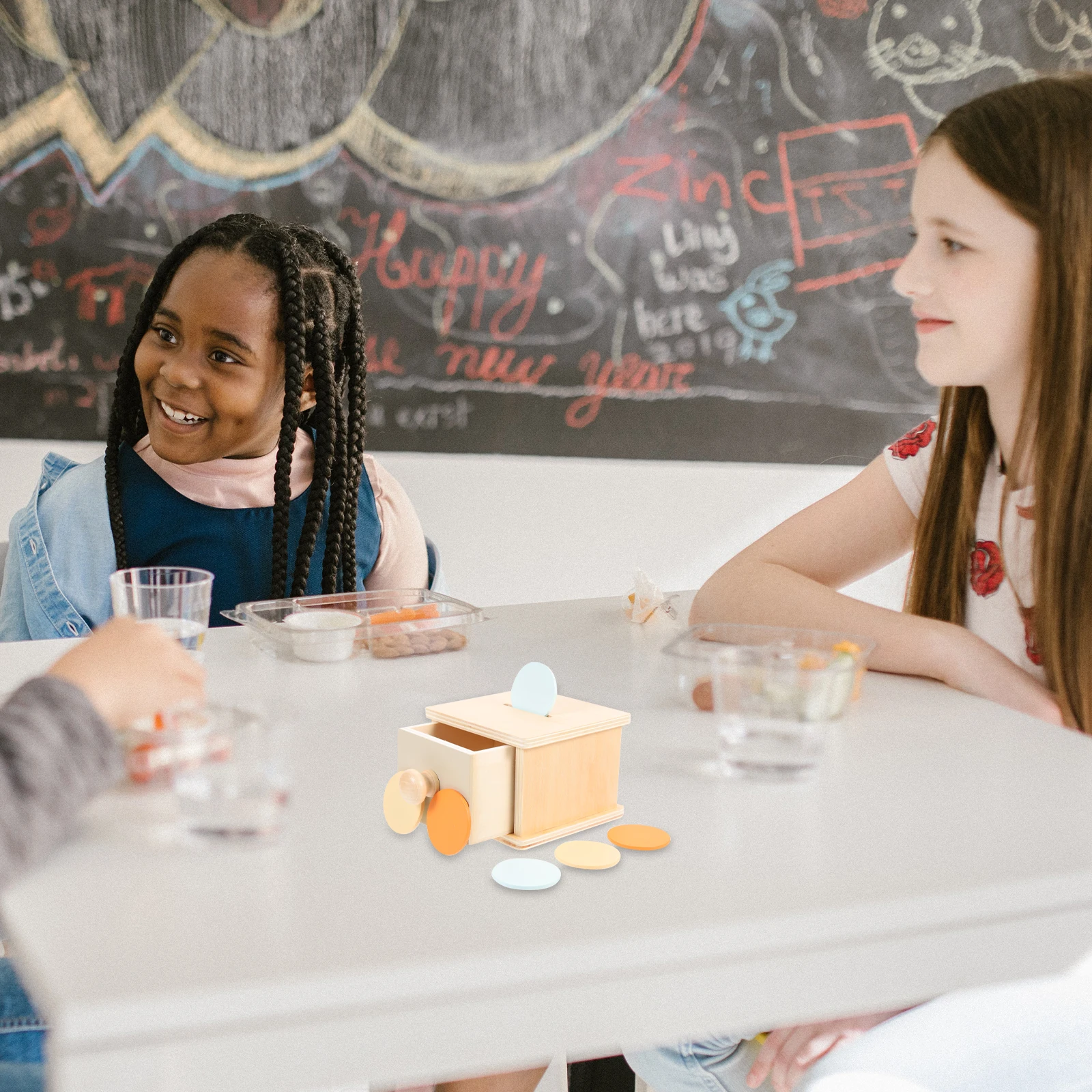 1pc Montessori Scatola di Monete di Legno Per I Più Piccoli 1-3 Abilità Motorie Fine Cognizione del Colore Apprendimento Giocattolo Educativo Del Bambino Afferrare