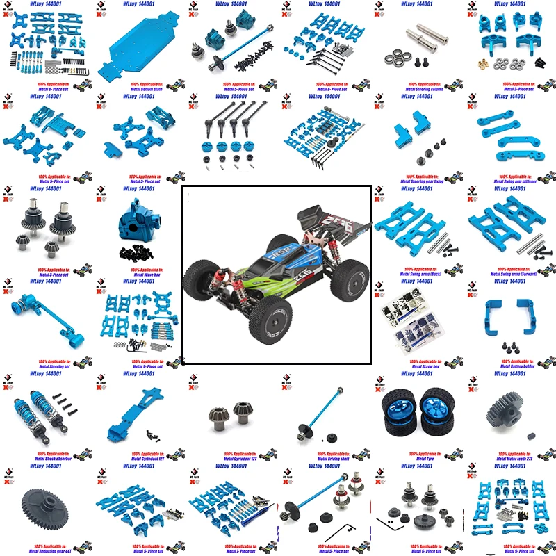 

Wltoys 144001 124016 124017 124018 124019 Metal Upgrade Kit Swing Arm Link Rod Steering Block Rear Wave Box Shell rc parts