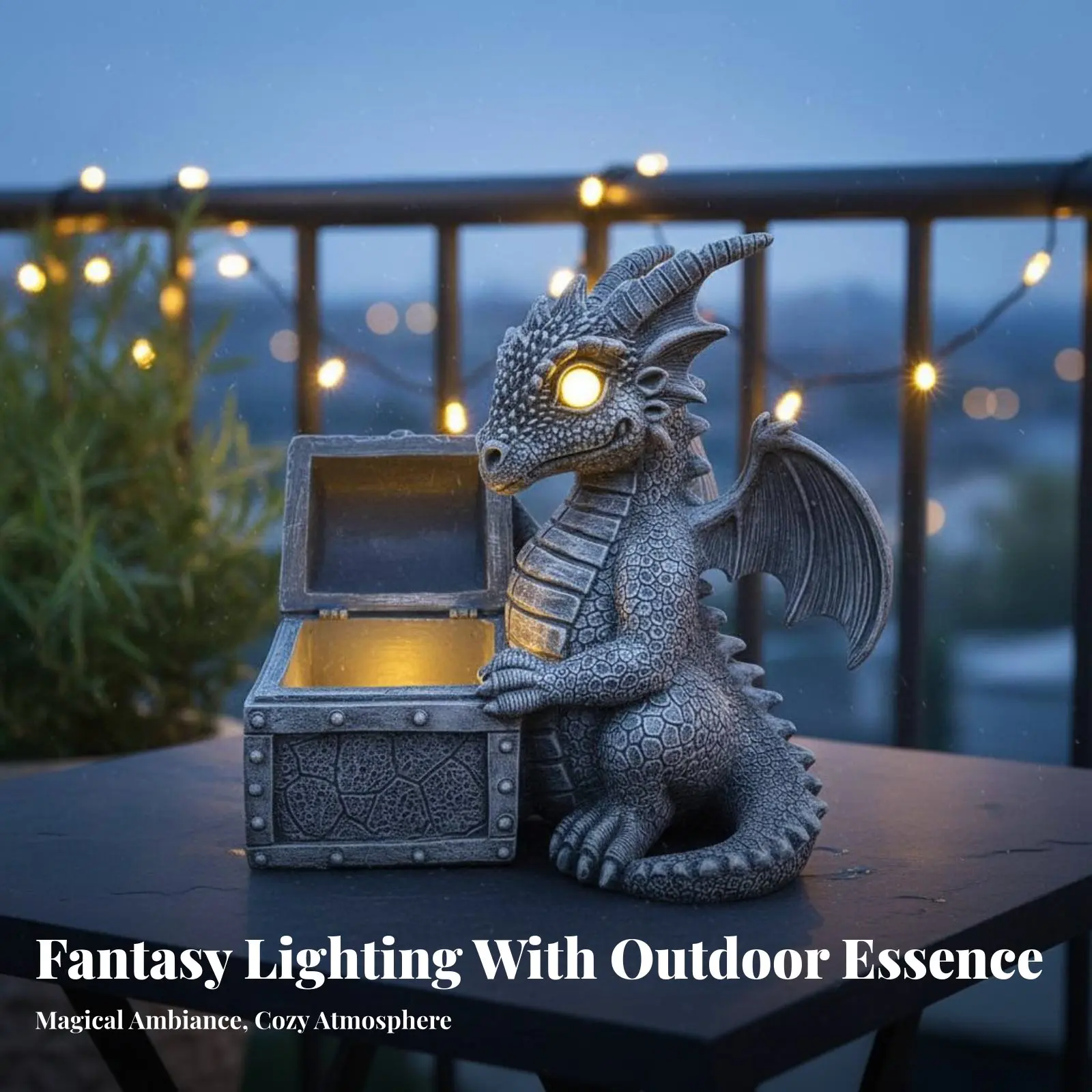 

Солнечная статуэтка мифического существа с автоматическим включением/выключением, из смолы, ручная роспись, для уличного декора