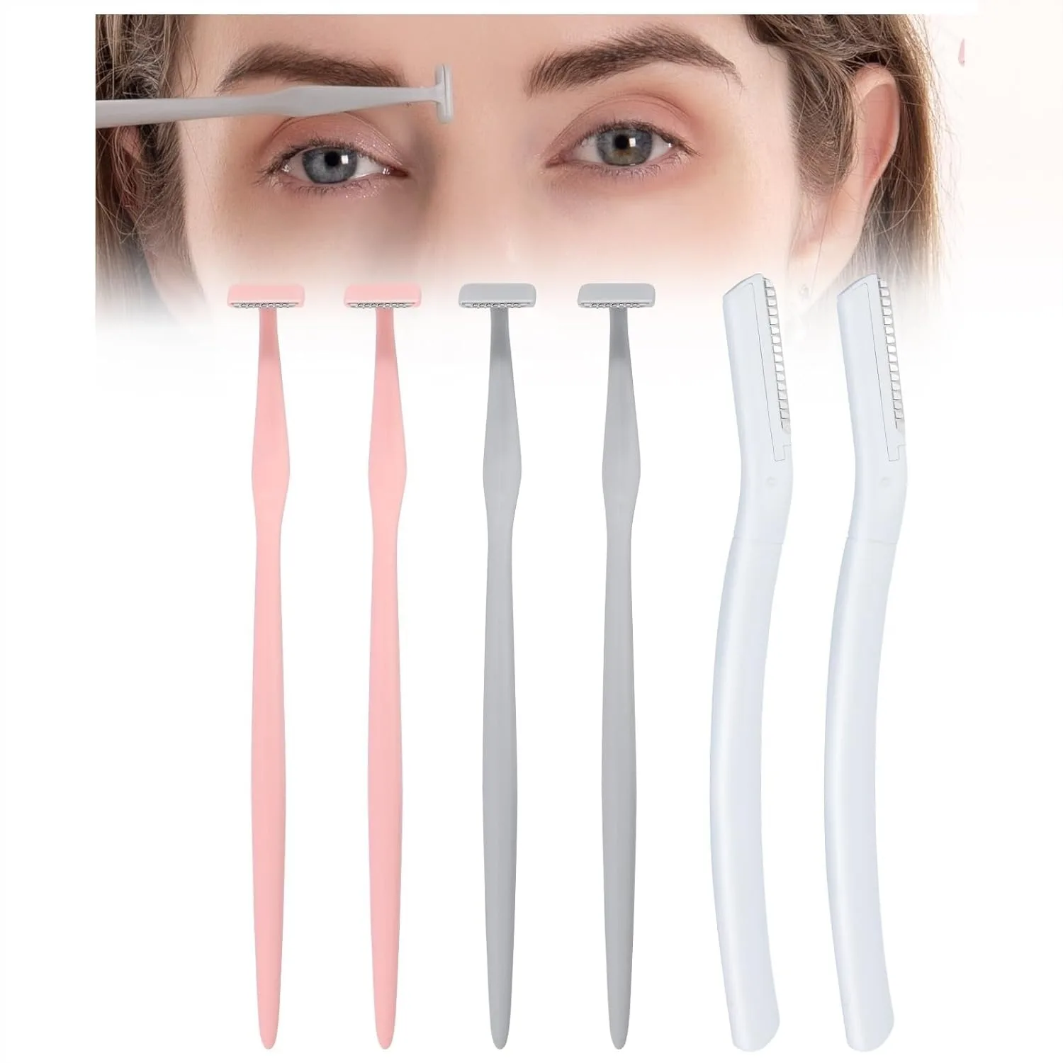 Juego de rasuradoras de cejas con rasuradoras Dermaplane, rasuradoras faciales con cuchillas japonesas para vello fino y de la zona del pubis, exfoliantes multiusos