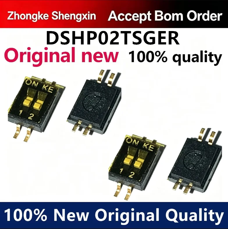 （5pcs-100pcs）Original KE spacing 1.27mm DSHP02TSGER SMD patch 2-channel coding two digit dip switch