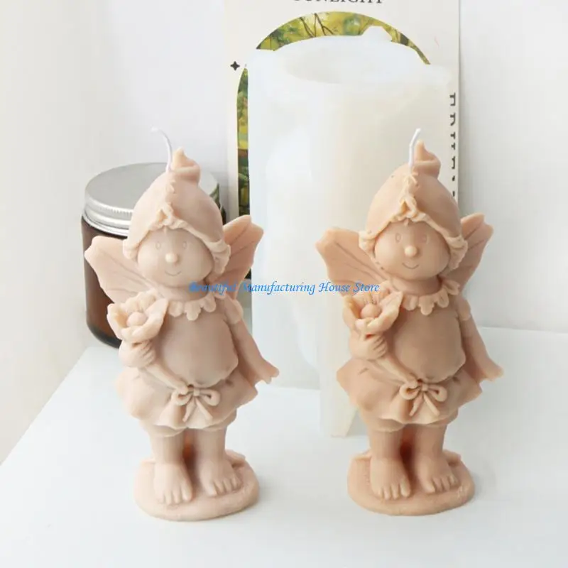 E56A فتاة على شكل قالب شمع معطر قالب سيليكون النحت قوالب الايبوكسي الراتنج الروائح صياغة قالب صنع المجوهرات العرض #3