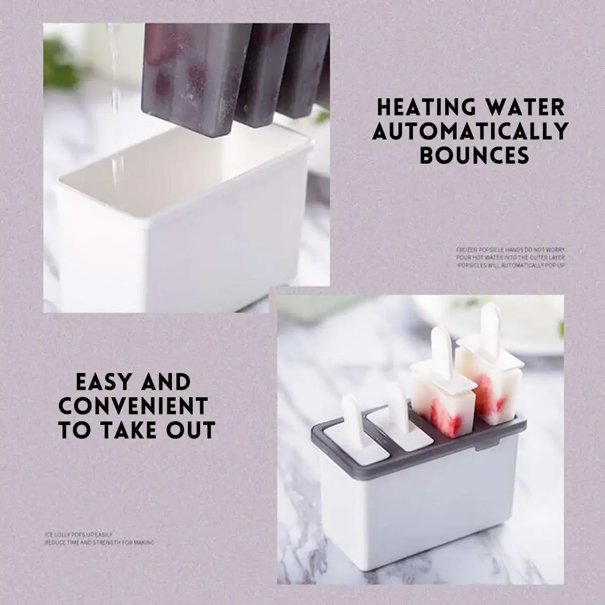 DIY Ice Cube Mold Box Ice Cream Juice Yogurt Lolly Mould Tray Tools Square 4 Cell Silicone Popsicle Maker Molds