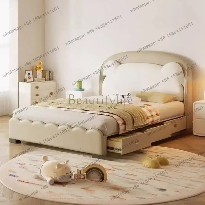 PG Storage Nordic Kids Beds Europe Cheap Simple Wooden Custom Kids Beds Single Design Modern Lettino Per Bambini Furniture Home