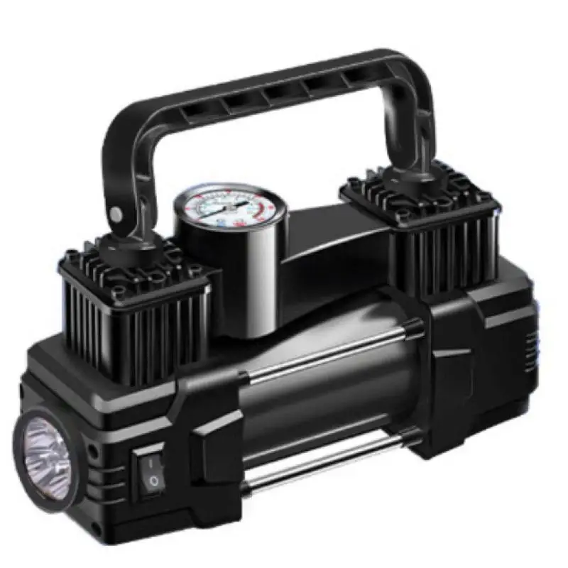 12V Portable Air Compressor Dual Cylinder Electric Vehicle Inflatable Pump Heavy Duty Car Tire Inflator Electric Pump For Cars Motor Bicycle Auto Inflatable Tools