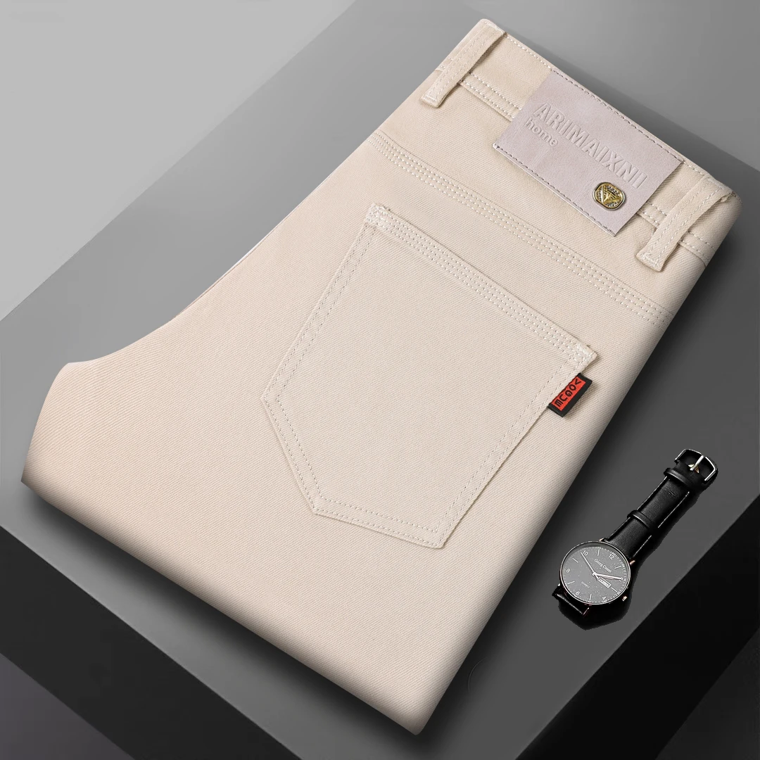 

New Spring Men's Jeans Casual Versatile Low Waist Drawstring Resistant to Deformation plus Size for Other Occasions