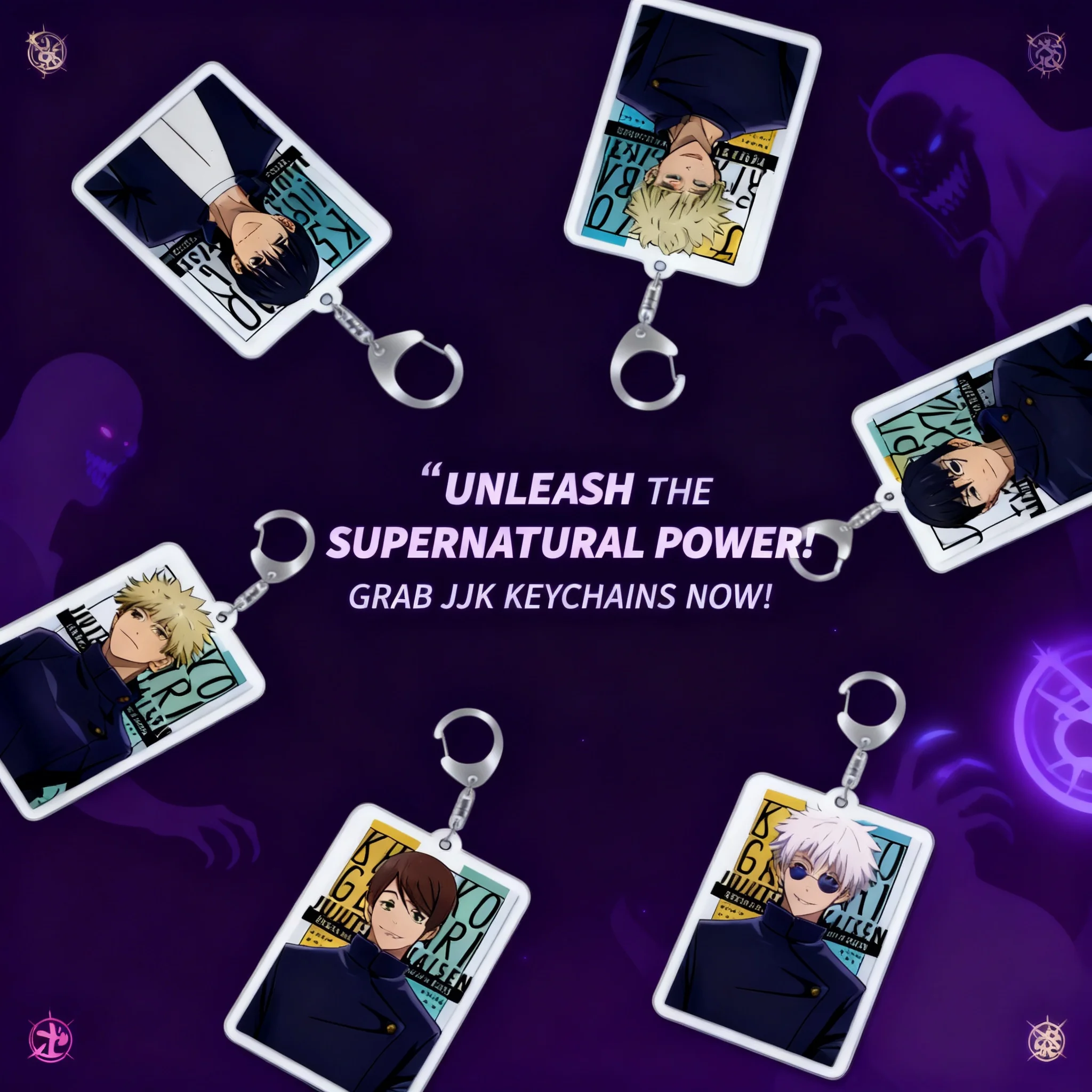 Llavero de Anime Jujutsu Kaisen con Gojo Satoru, Suguru Geto, Sukuna e Itadori Yuji, Colgante con Figura de Dibujos Animados, Accesorio para Mochila, Regalo