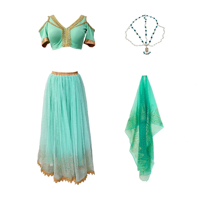 

Ladies Halloween Cosplay Aladdin Fancy Dress Princess Jasmine Costume Dress for Women