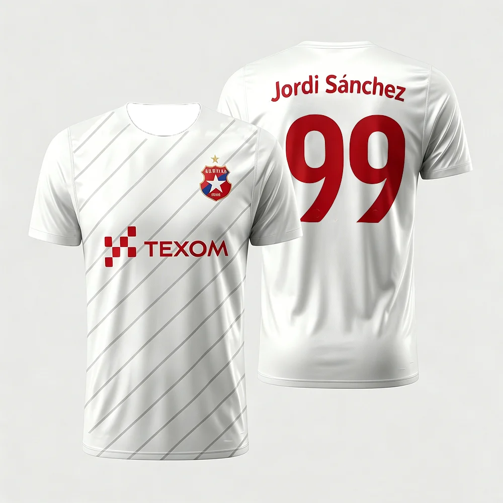 Unisex Wisła Kraków Team Kurzarm-Sport-T-Shirt Atmungsaktiv Schnelltrocknend Neues Modell für Fans der Polnischen Liga – Detail 4