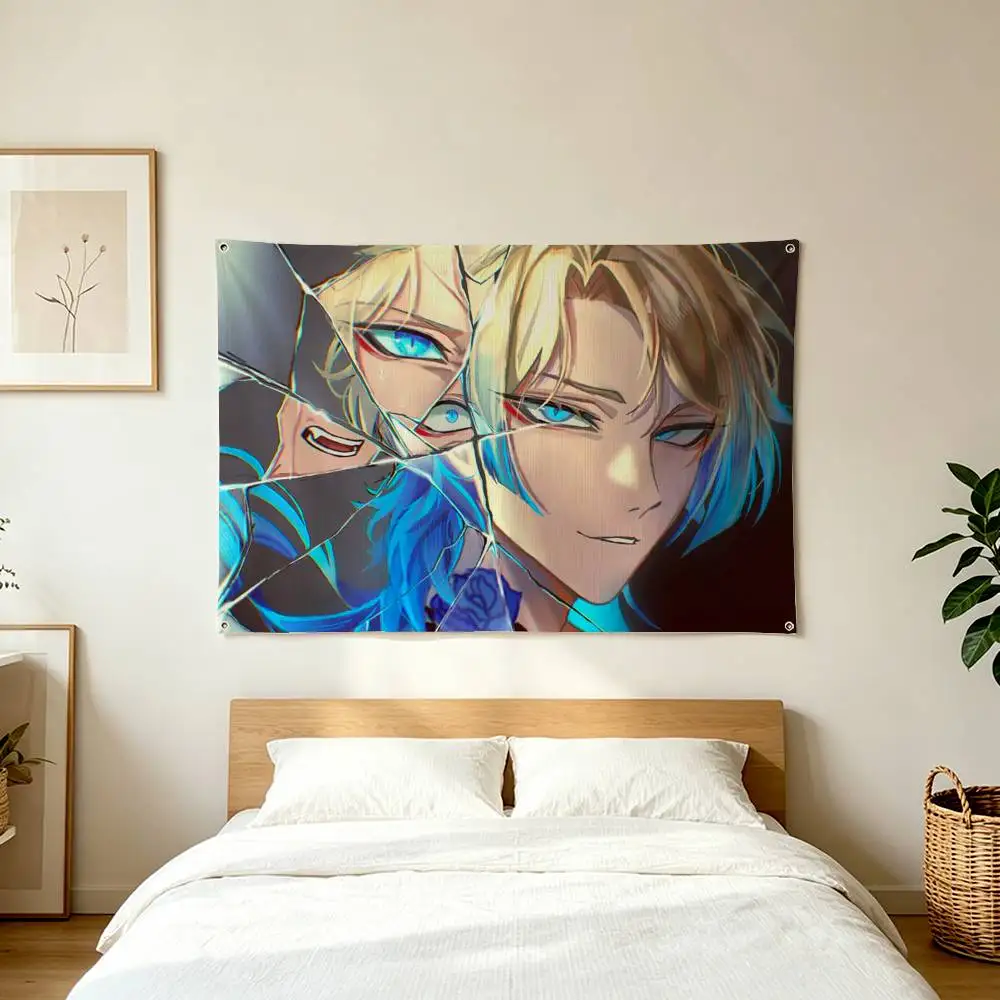 B-Blue Lock Michael K-Kaiser Art Hanging Flag, Wall Banner for Bedroom Home Outdoor
