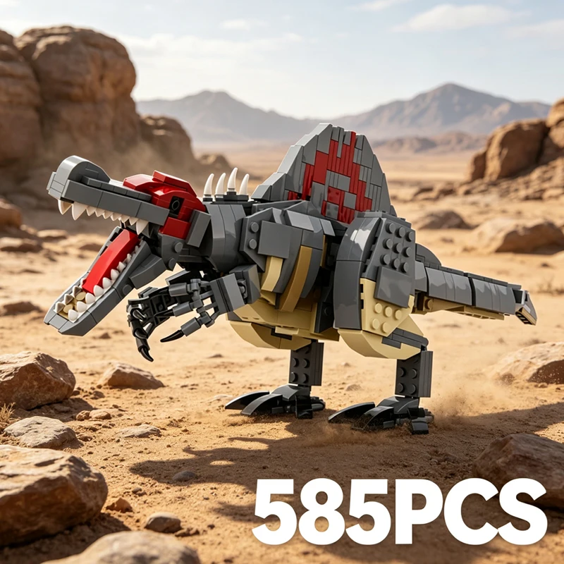 Collectible Gift Spinosaurus Dinosaur Building Blocks MOC Creative DIY Bricks Assembly Toy Home Decoration for Kids Boys Adults
