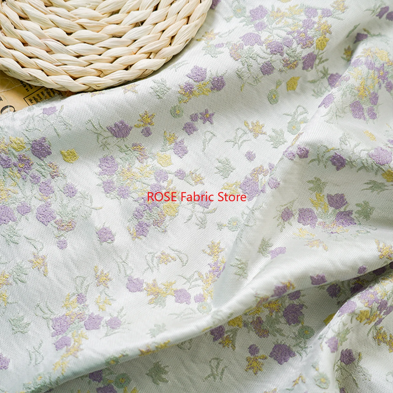 

1-метровая жаккардовая ткань в пасторальном стиле с цветочным принтом, весенне-летнее платье, жилет, большая сумка, декоративная швейная ткань