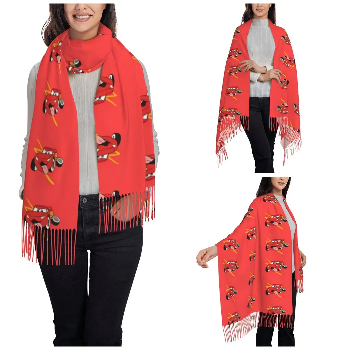 Lightning Mcqueen Shawls Wraps Womens Winter Warm Large Soft Scarf Neckerchief Shawl Scarves