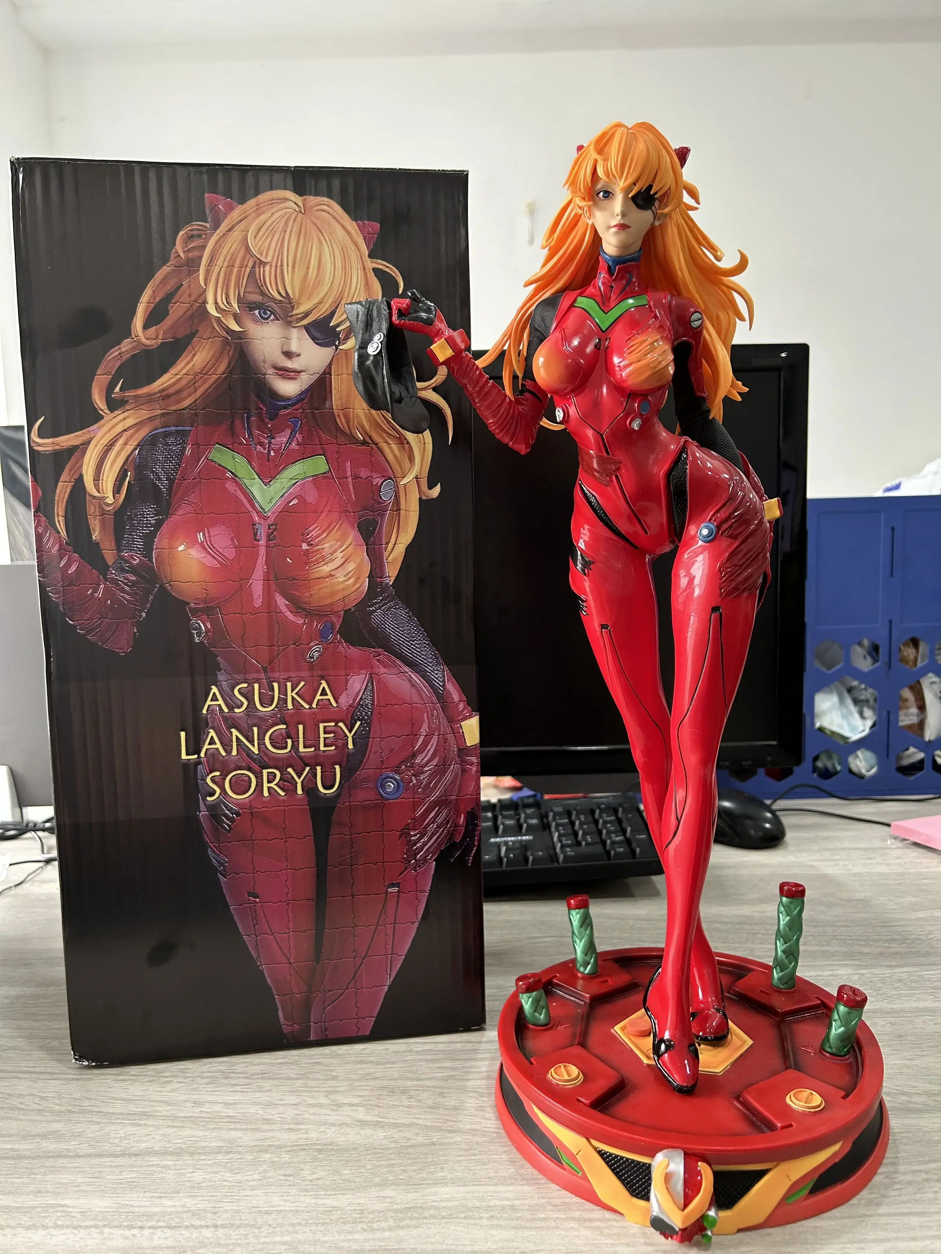 45.5cm NEON GENESIS EVANGELION Anime Figure Ayanami Rei Oversize Asuka Langley Soryu Hot Girl Kawaii Action Figures Gift Toys