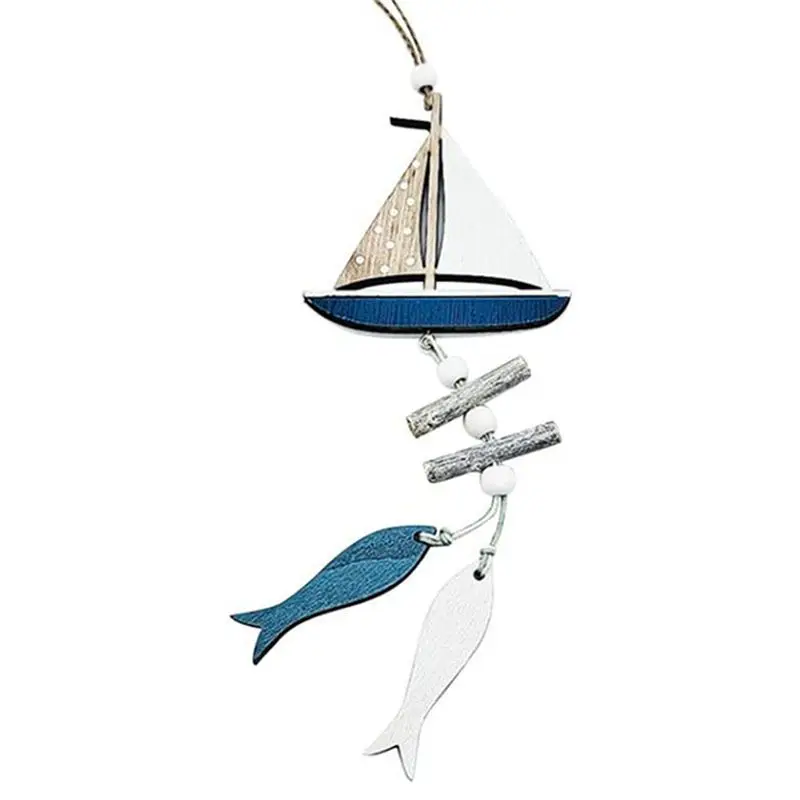 ABJN-Marine Style Wooden Pendant Ocean Wind Crafts Small Innovative Accessory Wall Hanging Decoration