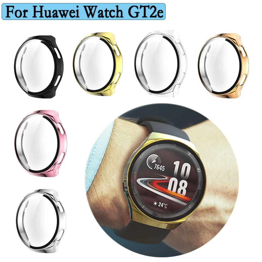 

For Huawei watch GT 2e 2-in-1 PC Watch Shell With Tempered Glass Electroplated All-Inclusive Protective Watch Cover Protection