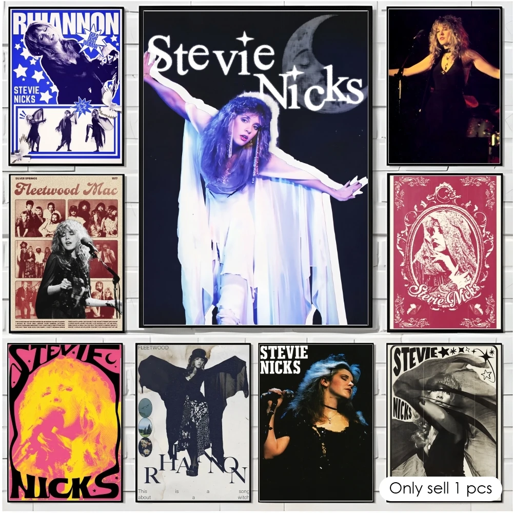 S-Stevie Nicks Painting Calligraphy Cotton Canvas Wall Art Poster HD Print Modern Home Decor Painting