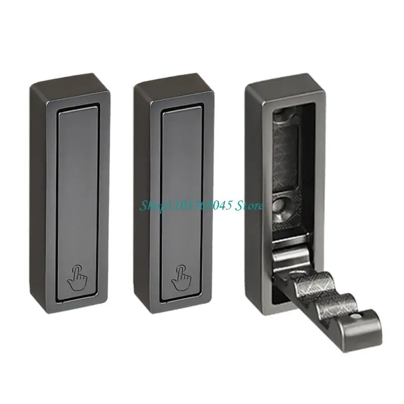 R53F 3 Piece Wall Hooks Foldable Design Not Slip Surfaces Bathroom Organizers Hook