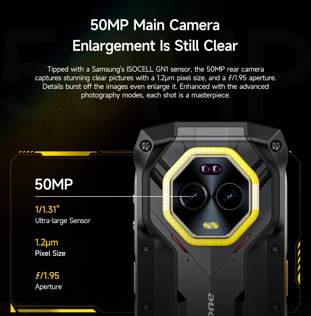Ulefone Armor Mini 20 Pro 4.7" Rugged Phone 5G Smartphone Android 14 6200mAh 16GB(8+8) 256GB 64MP Night Vision 33W Fast Charge