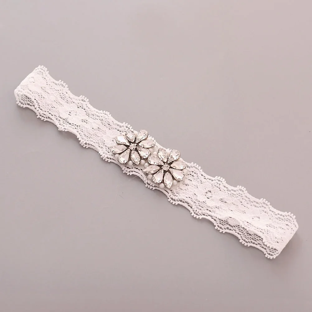 

1 Pair Lace Garters Adjustable Bridal Leg Band Wedding Bride Floral Design Soft Elastic Comfortable Prom Party Gift Accessory