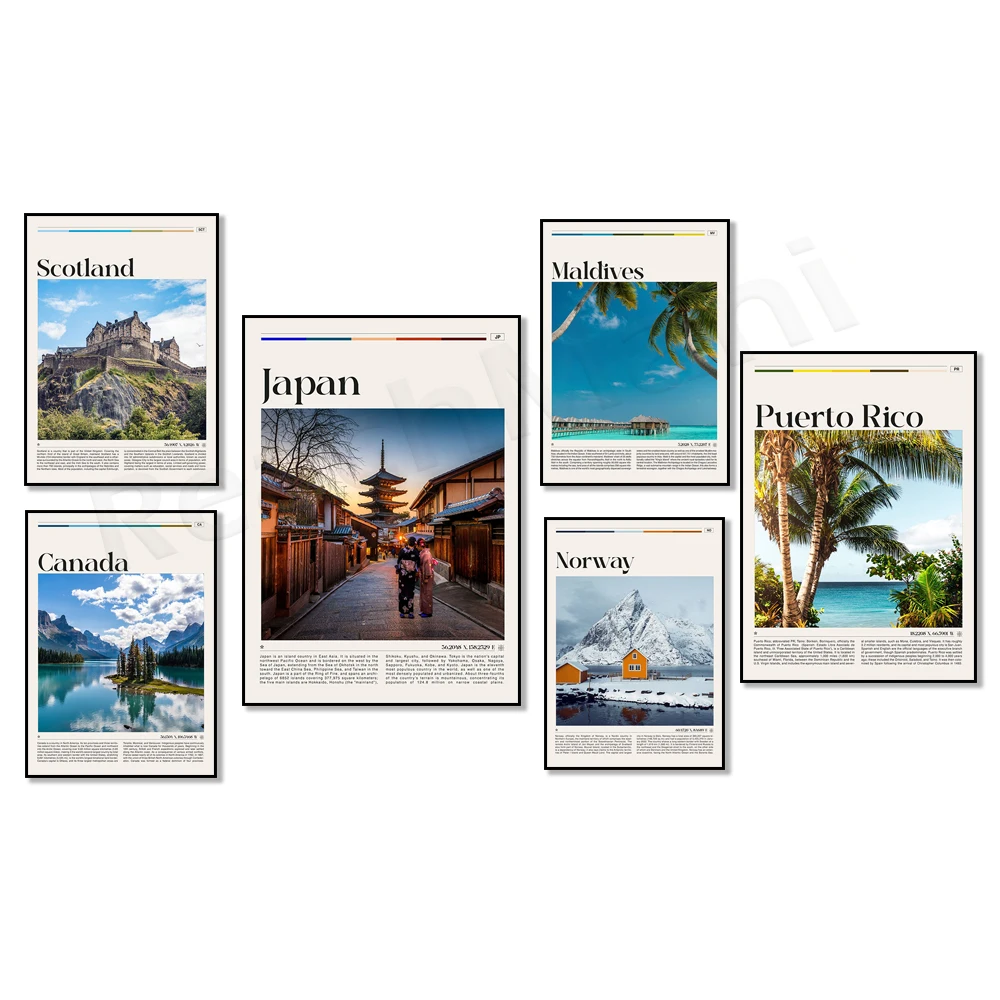 Maldives, Scotland, Germany, Ireland, Guatemala, Costa Rica, Puerto Rico, Norway, Bosnia and Herzegovina, Honduras travel poster