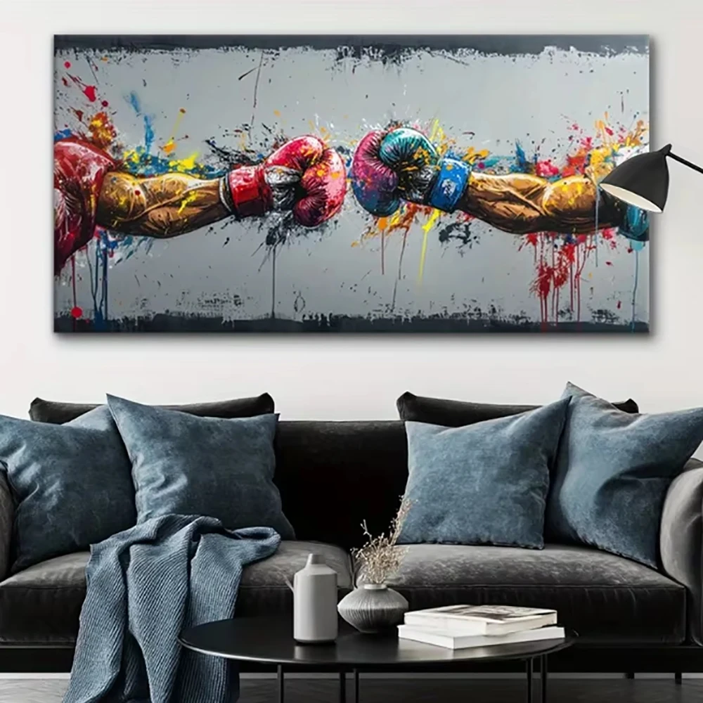 Boxing Match Colorful Poster and Prints Modern Abstract Graffiti Art Canvas Painting Wall Art Picture for Living Room Home Decor