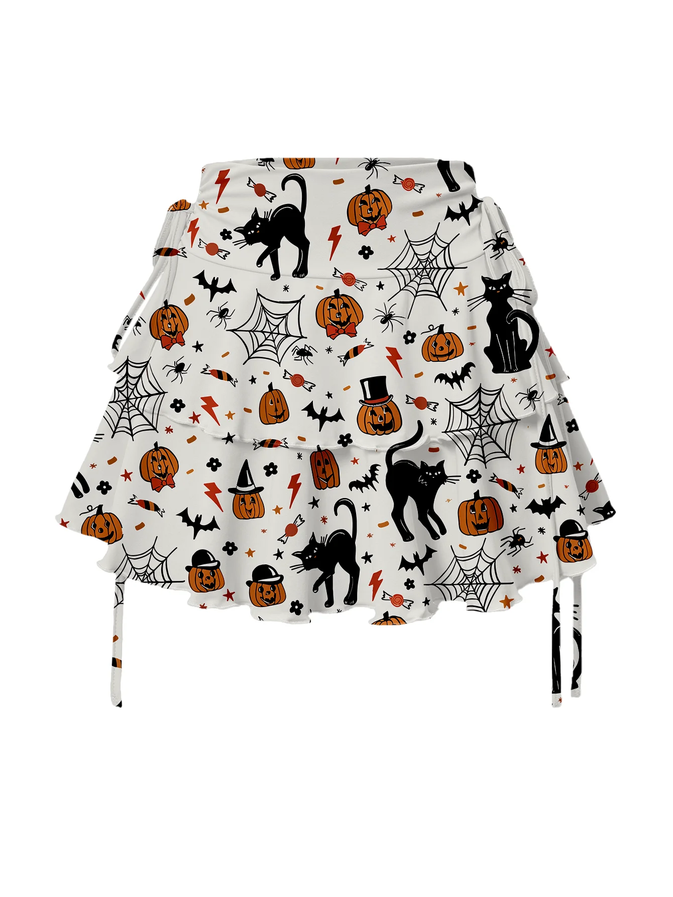 

Новая милая юбка с принтом кота, женская летняя модная уличная универсальная облегающая юбка с высокой талией и эластичной резинкой на талии, короткая юбка на Хэллоуин