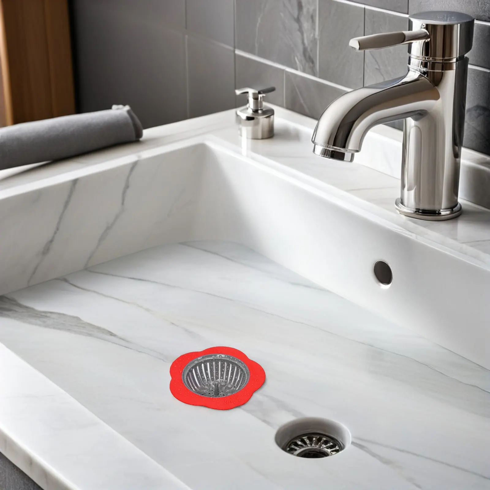 

Flower Shaped Sink Strainer Plastic Kitchen Bathroom Garbage Mesh Filter Red Sink Basket Strainer Anti Clogging Filter