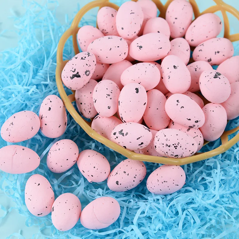 20Pcs Colorful Easter Eggs DIY Craft Wreath Accessories Easter Spring Decoration Kids Gifts Favors Mini Foam Bird Pigeon Eggs