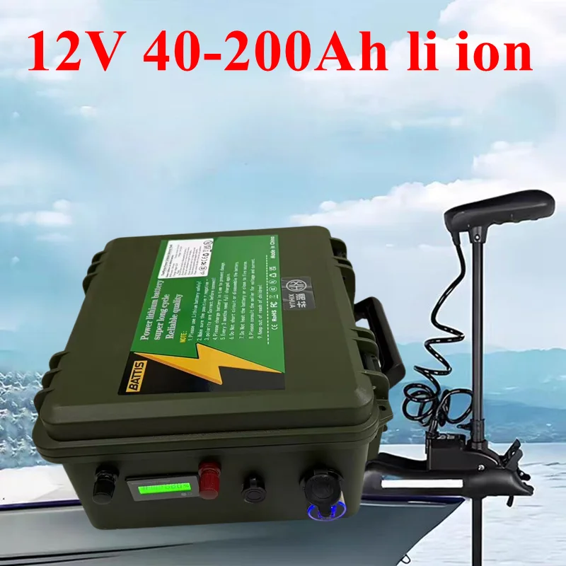 

12V 80Ah 100ah 60Ah 150Ah lithium battery 12v 200ah li ion for Trolling Motor Fishing Inflatable Boat camping EV