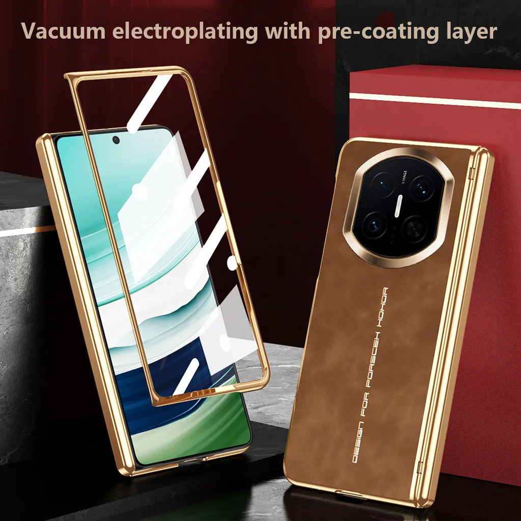 

Case For Huawei Mate X7 X6 X5 X3 Infinity Foldable Glass Front Film Vacuum Plating Anti-Fingerprint Comfort Hand Flap Cover