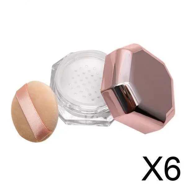 

Пустой контейнер для пудры для макияжа с крышкой из розового золота, прозрачный компактный чехол для рассыпчатой пудры для лица для женщин и девочек