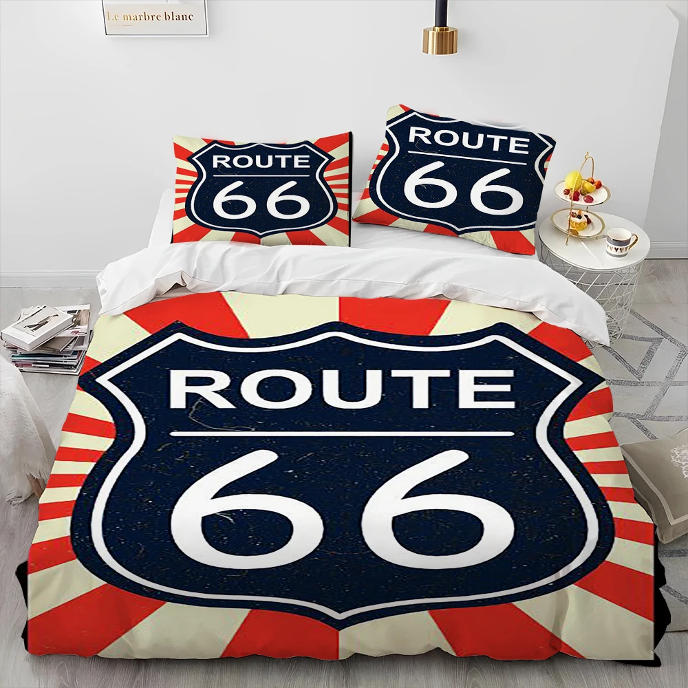 

Historic Route 66,Mother Road,mãe estrada Comforter Bedding Set,Duvet Cover Bed Set Quilt Pillowcase,king Queen Size Bedding Set