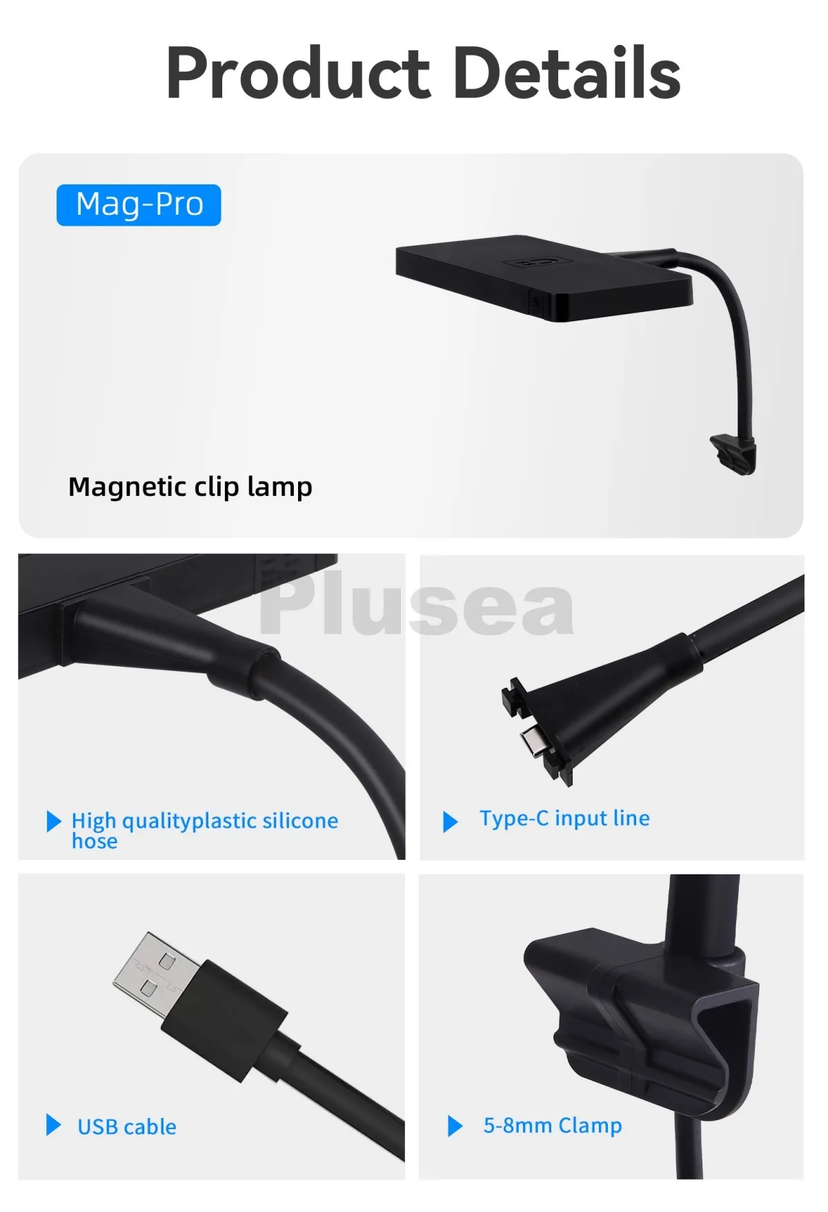WEEK AQUA Mag-Pro/Max Nano RGB+UV Licht USB Pflanzenwachstumslampe Bluetooth App-Steuerung für Süßwasser-Aquascaping Pflanzen-Aquarium – Detail 11