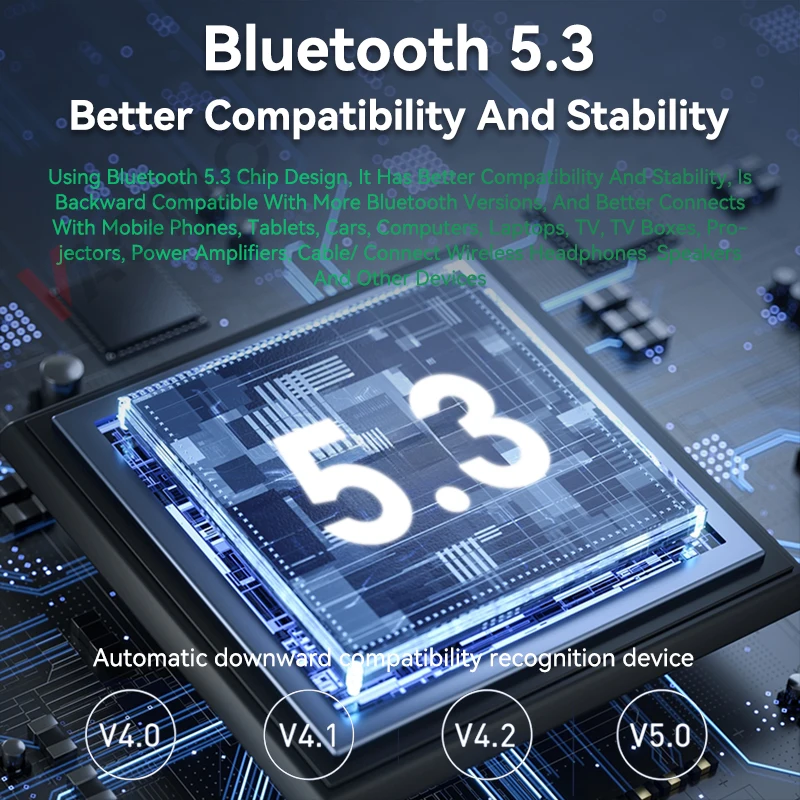 Transmisor y receptor Bluetooth 5,3, toma auxiliar Dual de 3,5mm (entrada/salida), disco U, adaptador de Audio inalámbrico estéreo hifi con micrófono HD