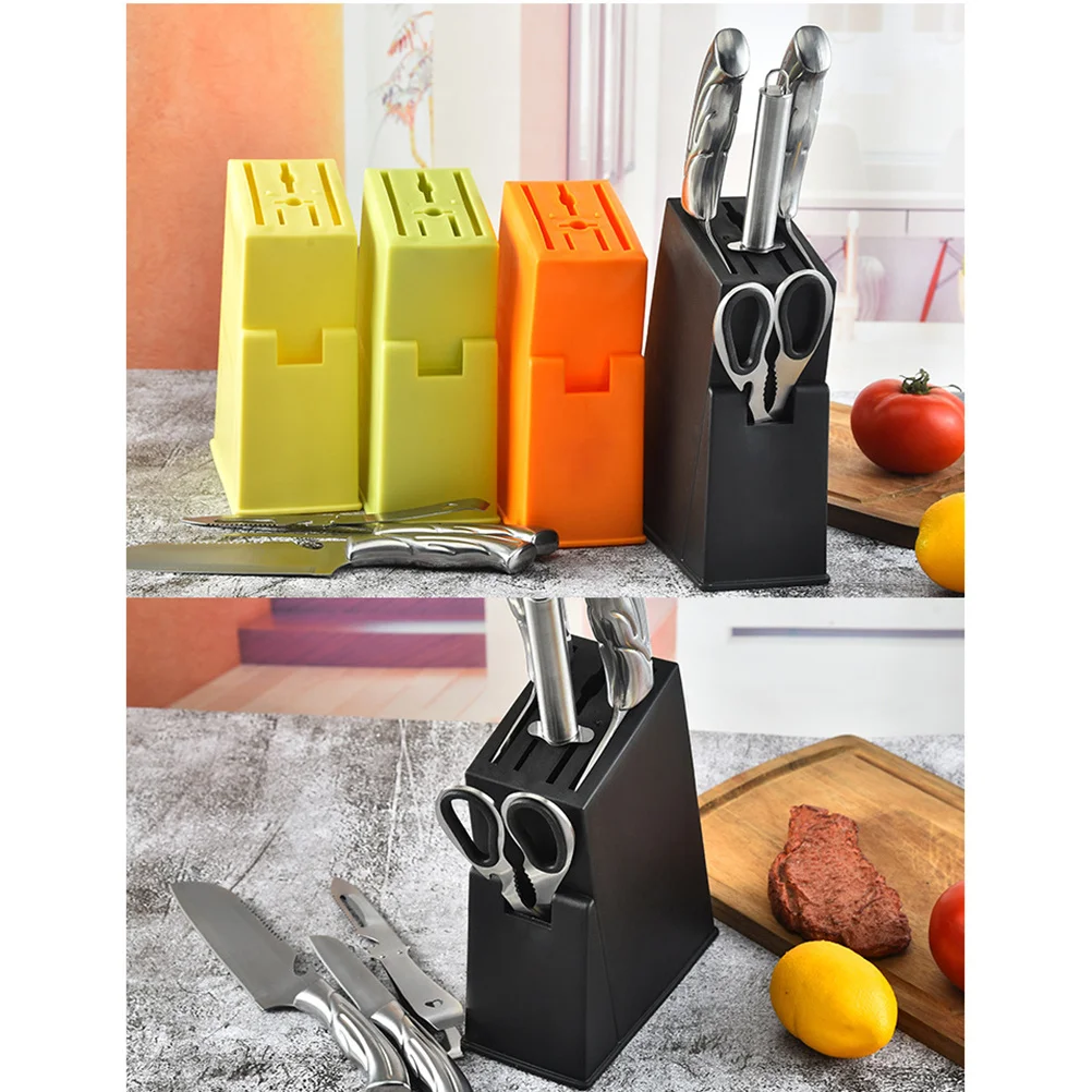 

Plastic Knife Holder Universal Kitchen Storage Organizer Black Plastic Block Stand Cutlery Display Stand Creative Kitchen Rack