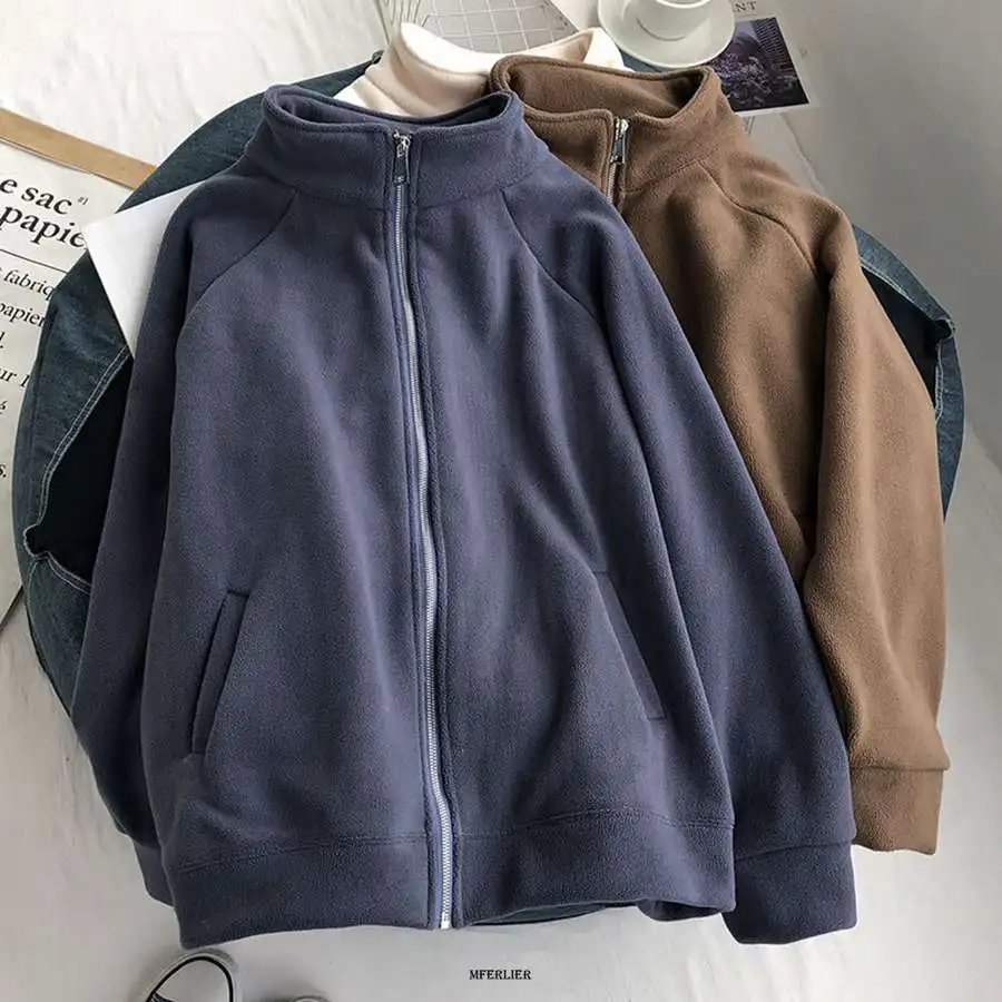 Oversized 150KG Women Casual Zipper Jacket Winter Fleece Hoodies Harajuku Sweatshirt Solid Color Streetwear Warm Coat Korean