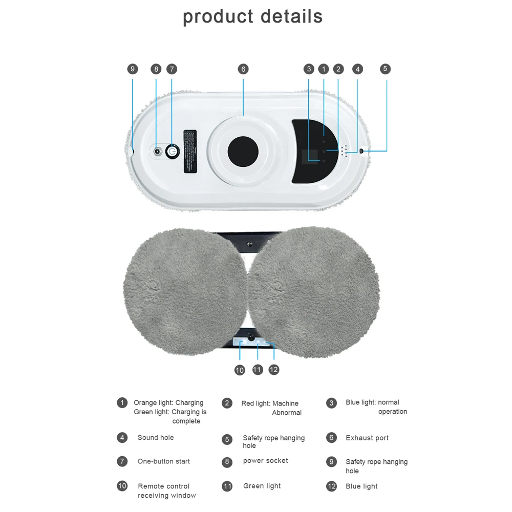 Smart Window Cleaning Robot Electric Intelligent Glass limpiacristales Robot Vacuum Cleaner for Window Remote Control for Home