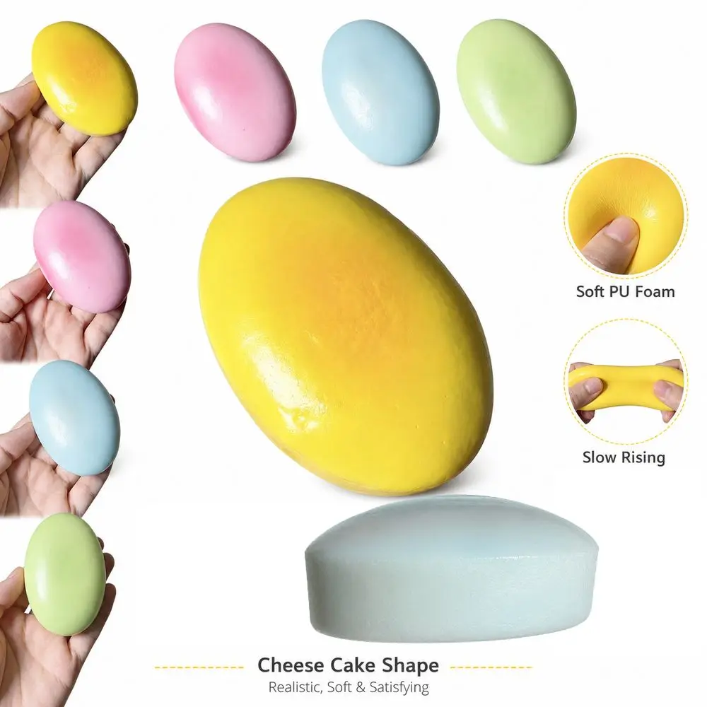 

Kawaii Slow Rebound Cheese Cake Squeeze Soft Semi-Baked Fidget Squeeze Anti-stress Cartoon Release Anxiety Home Use